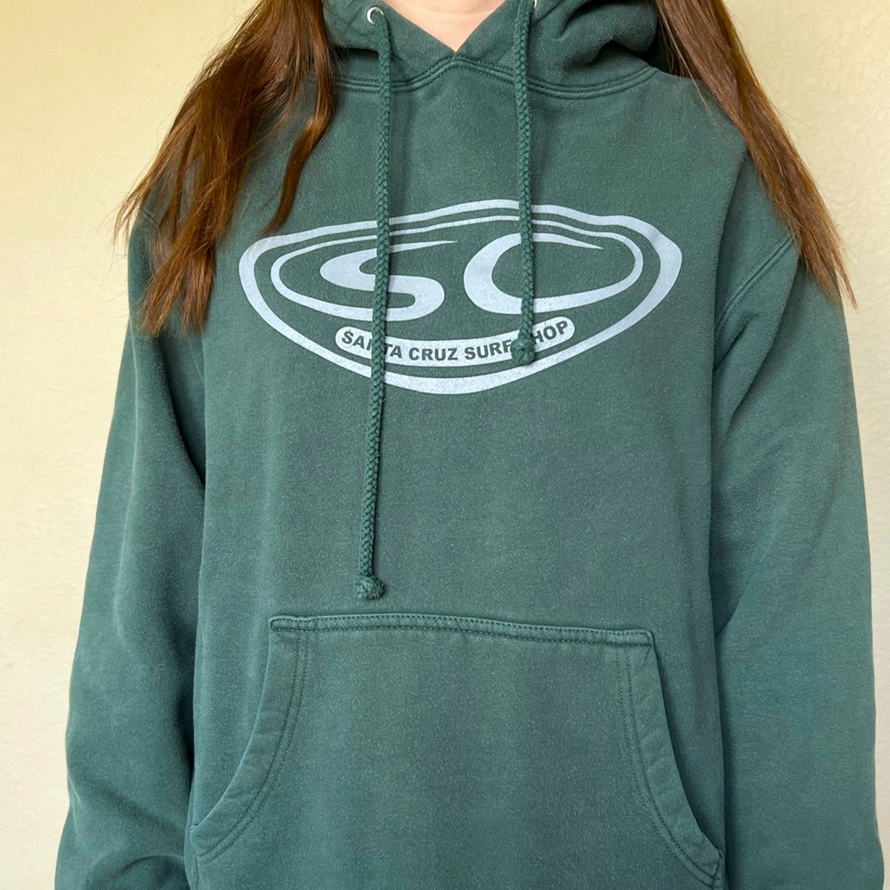Santa Cruz Surf Shop green hoodie